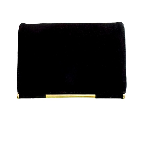 Vintage Elka Black Faux Suede Crossbody Bag with Gold Hardware and Braided Strap - Picture 8 of 9